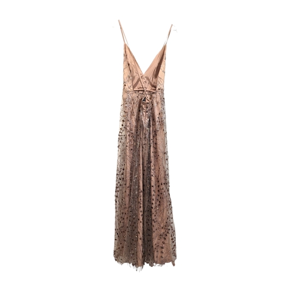 LULU'S Luminous Night Taupe Rainbow Glitter Bronze Sequin Maxi Dress - Picture 3 of 5